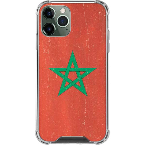 Morocco Flag Distressed iPhone 12 Pro Max Clear Case