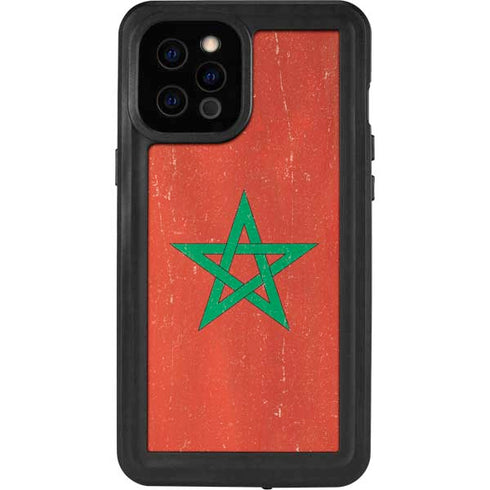 Morocco Flag Distressed iPhone 12 Pro Max Waterproof Case