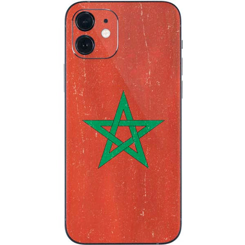Morocco Flag Distressed iPhone 12 Skin