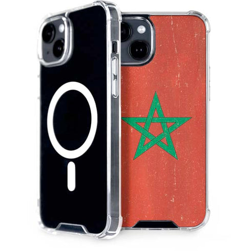 Morocco Flag Distressed iPhone 13 MagSafe Case