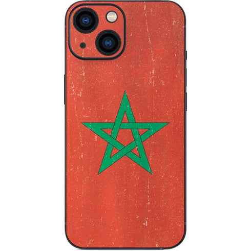 Morocco Flag Distressed iPhone 13 Mini Skin