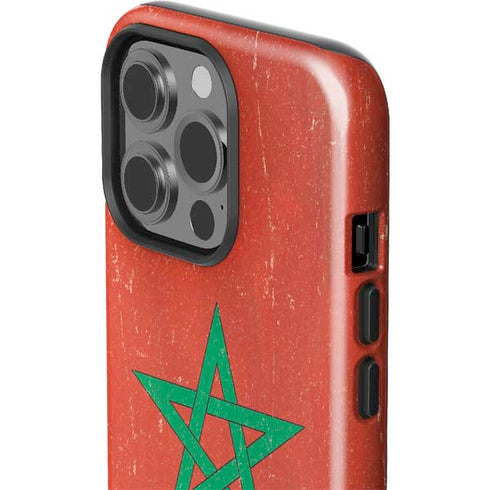 Morocco Flag Distressed iPhone 13 Pro Impact Case