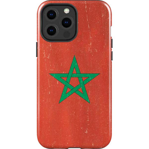 Morocco Flag Distressed iPhone 13 Pro Max Impact Case