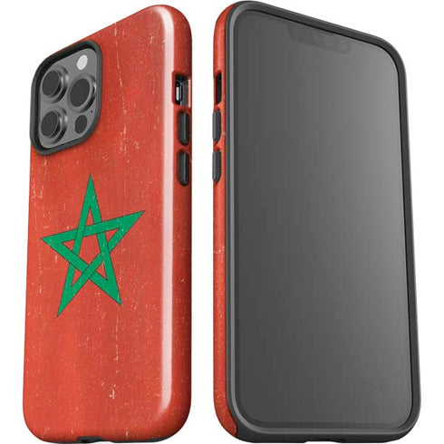Morocco Flag Distressed iPhone 13 Pro Max Impact Case