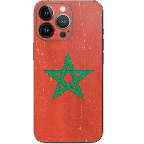 Morocco Flag Distressed iPhone 13 Pro Skin