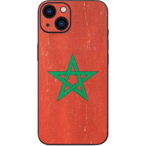 Morocco Flag Distressed iPhone 14 Plus Skin