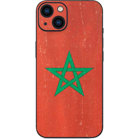 Morocco Flag Distressed iPhone 14 Skin