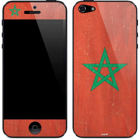Morocco Flag Distressed iPhone 5/5s/5SE Skin
