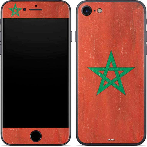 Morocco Flag Distressed iPhone 7 Skin