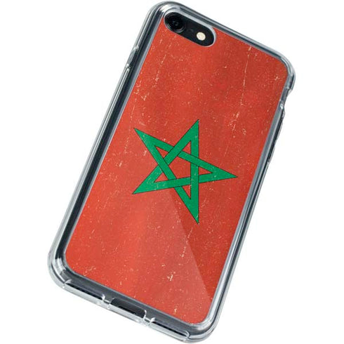 Morocco Flag Distressed iPhone SE (2nd & 3rd Gen) Clear Case
