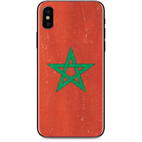 Morocco Flag Distressed iPhone X Skin
