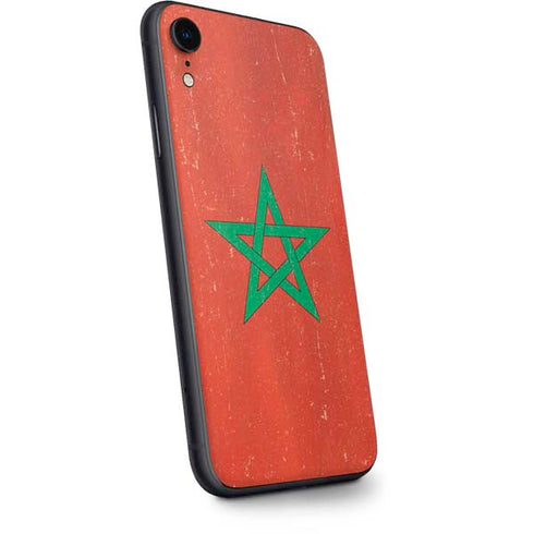 Morocco Flag Distressed iPhone XR Skin