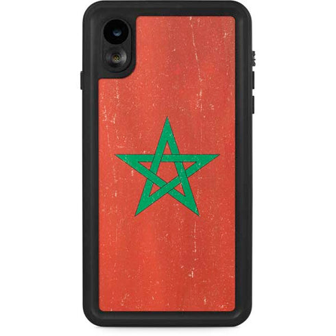 Morocco Flag Distressed iPhone XR Waterproof Case