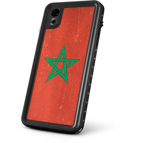 Morocco Flag Distressed iPhone XR Waterproof Case