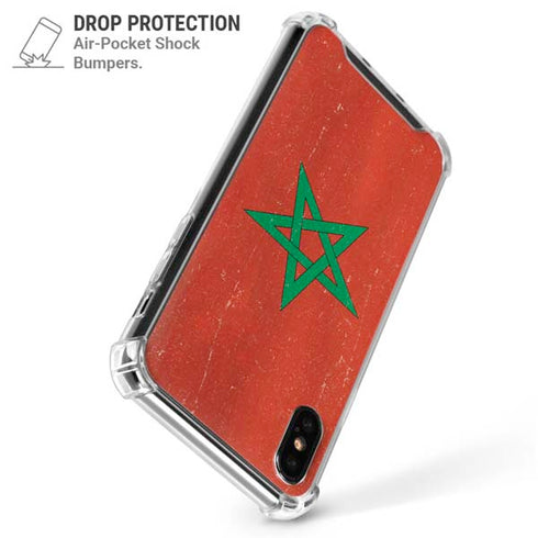 Morocco Flag Distressed iPhone XS Max Clear Case