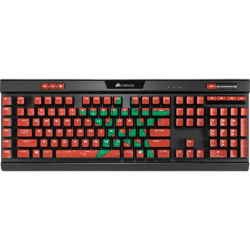 Morocco Flag Distressed K95 RGB PLATINUM Mechanical Gaming Keyboard Skin