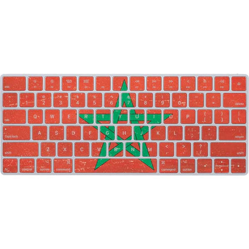 Morocco Flag Distressed Magic Keyboard Skin