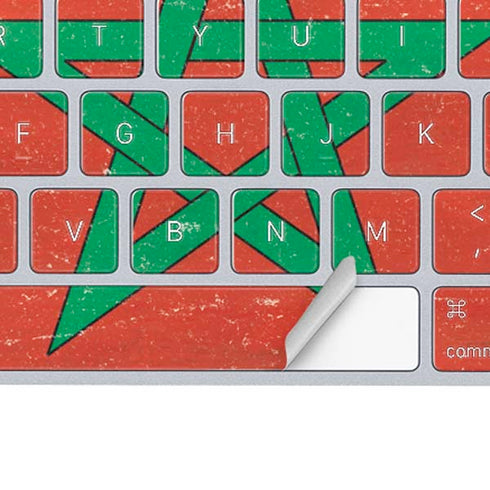 Morocco Flag Distressed Magic Keyboard Skin