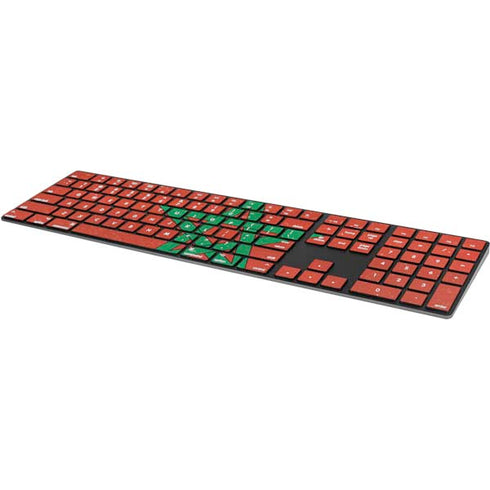 Morocco Flag Distressed Magic Keyboard with Numeric Keypad Skin