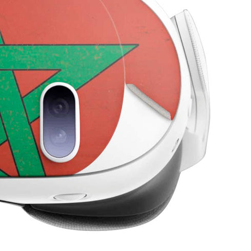 Morocco Flag Distressed Meta Quest 3 Skin