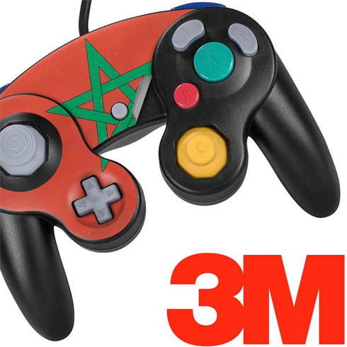 Morocco Flag Distressed Nintendo GameCube Controller Skin