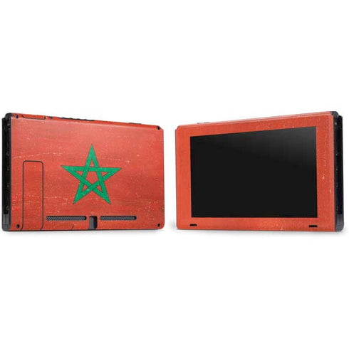 Morocco Flag Distressed Nintendo Switch Bundle Skin