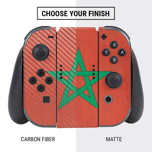 Morocco Flag Distressed Nintendo Switch Bundle Skin