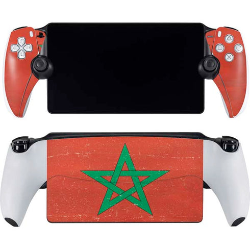 Morocco Flag Distressed PlayStation Portal Remote Player Skin