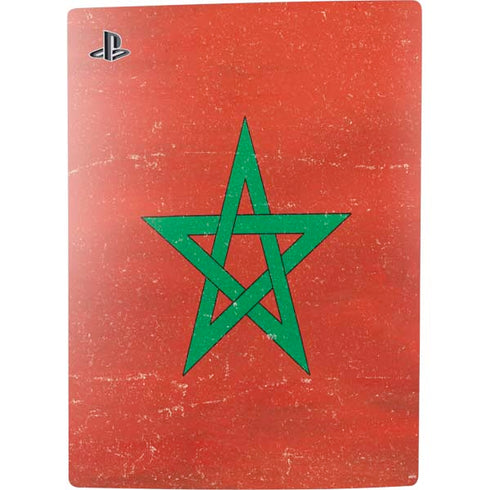 Morocco Flag Distressed PS5 Console Skin