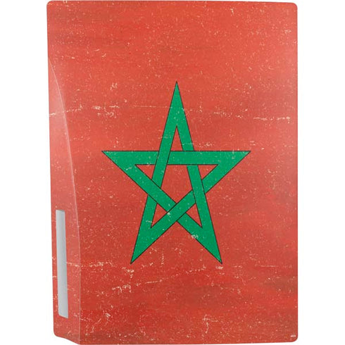 Morocco Flag Distressed PS5 Console Skin
