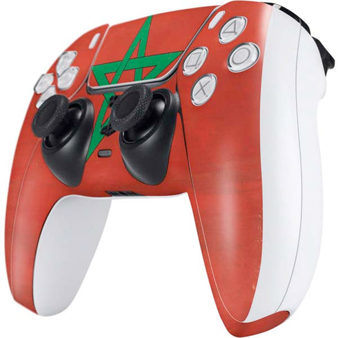 Morocco Flag Distressed PS5 Controller Skin
