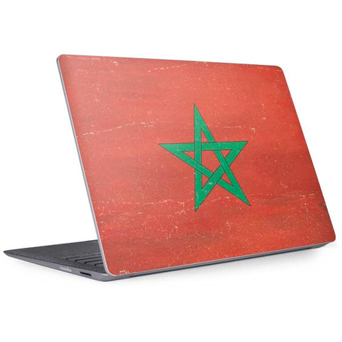 Morocco Flag Distressed Surface Laptop 2 Skin