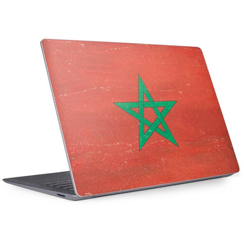 Morocco Flag Distressed Surface Laptop 3 13.5in Skin
