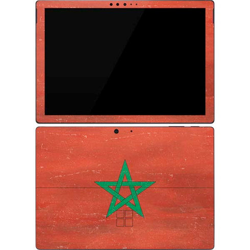 Morocco Flag Distressed Surface Pro 7 Skin