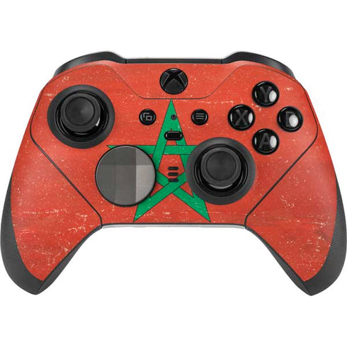 Morocco Flag Distressed Xbox Elite Wireless Controller Series 2 Skin