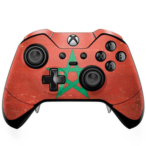 Morocco Flag Distressed Xbox One Elite Controller Skin