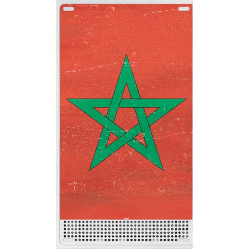 Morocco Flag Distressed Xbox Series S Console Skin