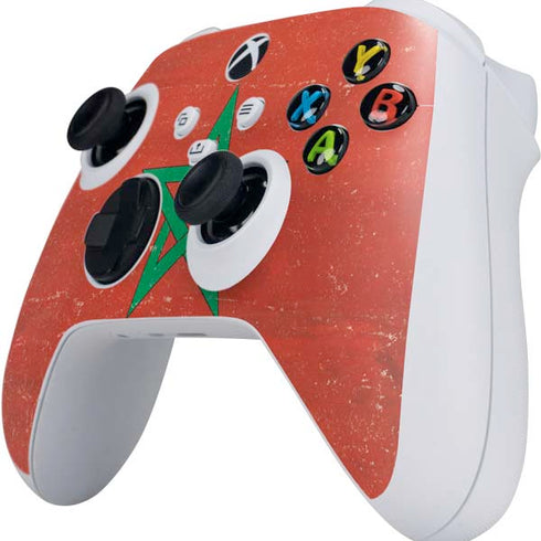 Morocco Flag Distressed Xbox Series S Controller Skin
