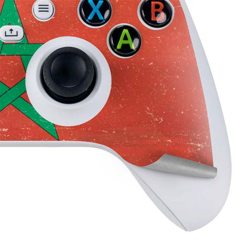 Morocco Flag Distressed Xbox Series S Controller Skin