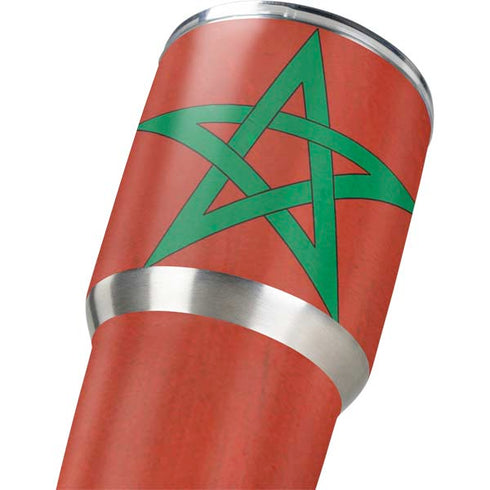 Morocco Flag Distressed Yeti 30oz Rambler Tumbler Skin