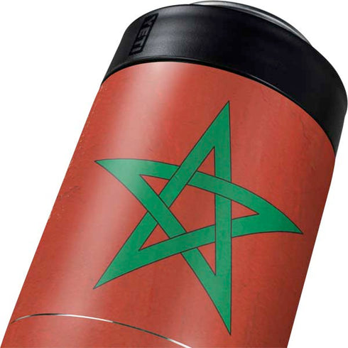 Morocco Flag Distressed Yeti Colster Can Insulator Skin