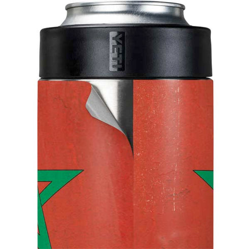 Morocco Flag Distressed Yeti Colster Can Insulator Skin