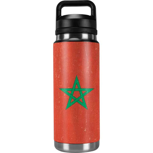 Morocco Flag Distressed YETI Rambler 26oz Bottle Skin
