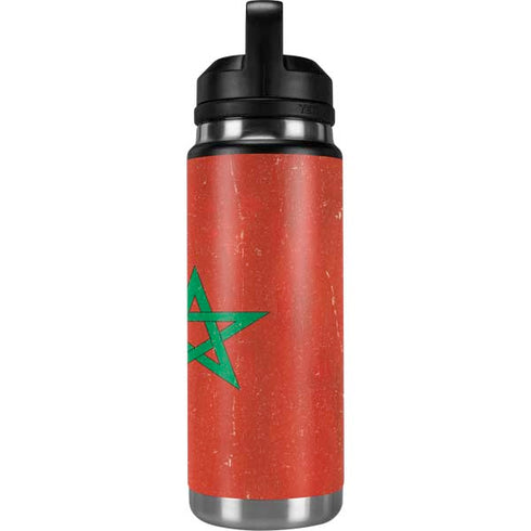 Morocco Flag Distressed YETI Rambler 26oz Bottle Skin