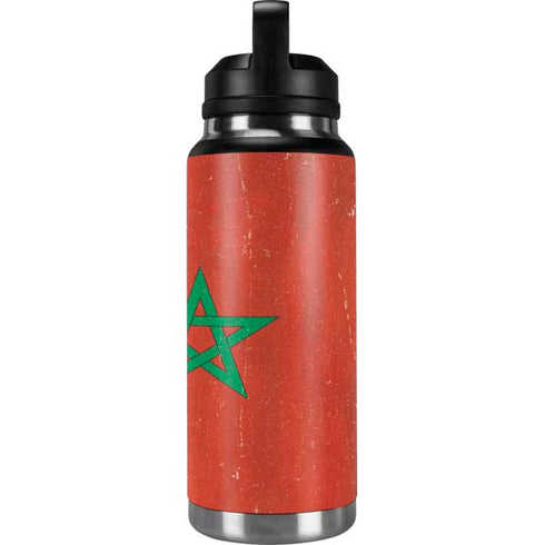 Morocco Flag Distressed YETI Rambler 36oz Bottle Skin