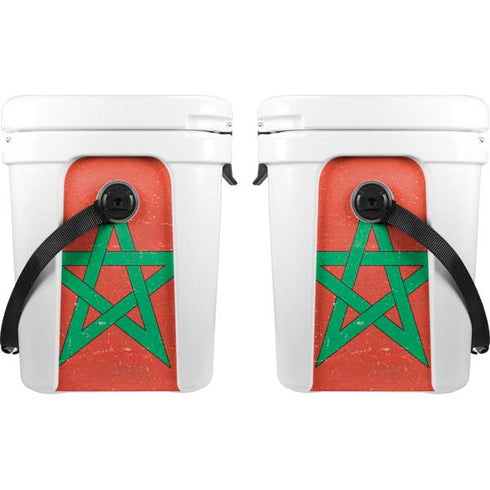 Morocco Flag Distressed YETI Roadie 24 Hard Cooler Skin
