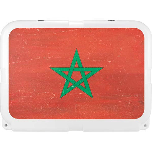 Morocco Flag Distressed YETI Tundra 35 Hard Cooler Skin