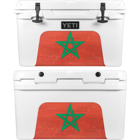 Morocco Flag Distressed YETI Tundra 45 Hard Cooler Skin