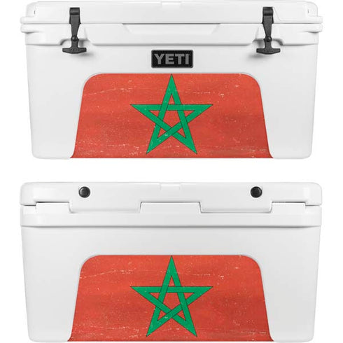 Morocco Flag Distressed YETI Tundra 65 Hard Cooler Skin