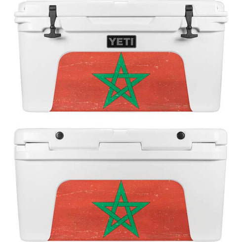 Morocco Flag Distressed YETI Tundra 75 Hard Cooler Skin